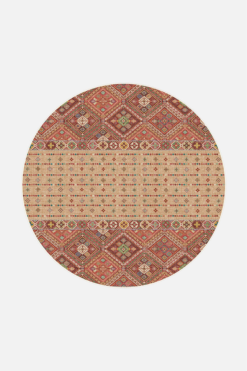 teppana-leila-karneol-teppich-waschbarer-boho-teppich-in-gelb-orange-geometrisch image 8