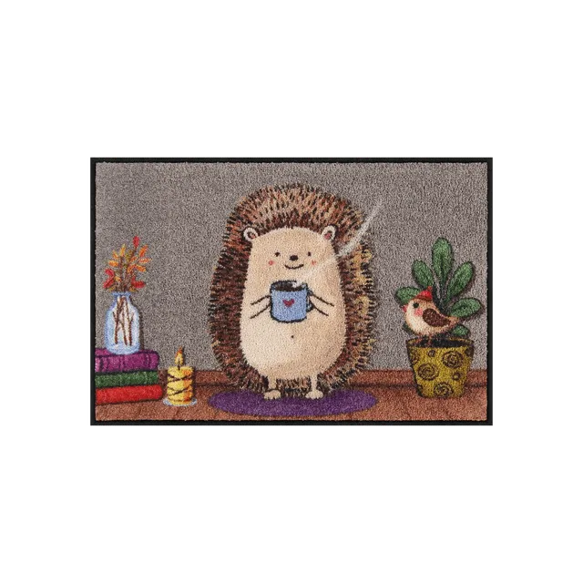 salonloewe-cozy-hedgy-eingangsmatte-50-x-75-cm-waschbare-fu-matte-mit-igel-motiv image 1