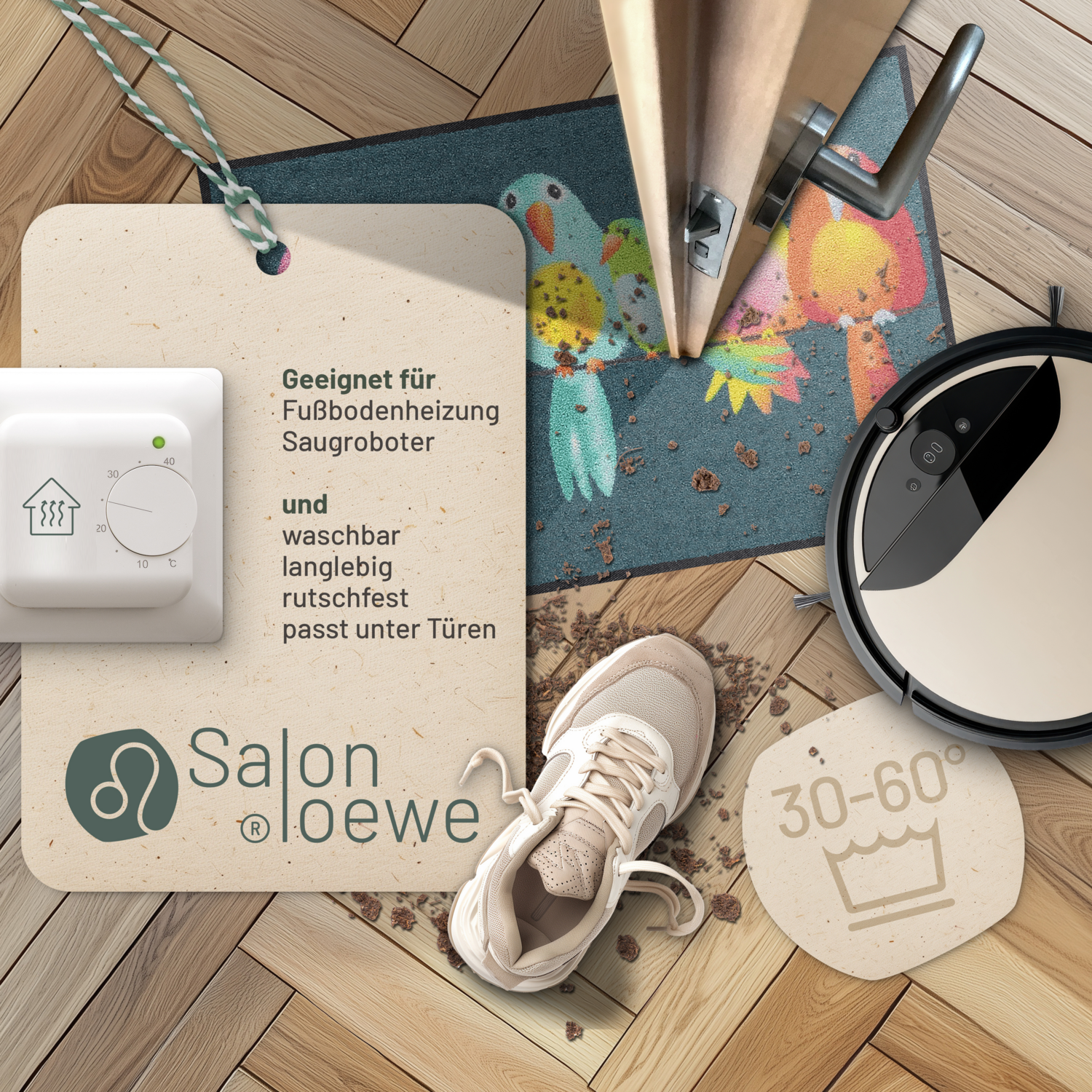 salonloewe-fussmatte-rainbow-birds-eingangsmatte-50-x-75-cm-waschbar-bunt image 3