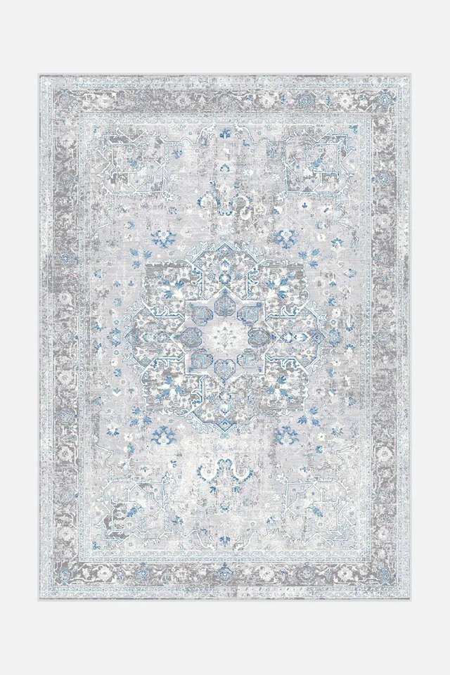 teppana-marie-vintage-teppich-waschbarer-indoor-teppich-in-blau-gr-n-inkl-rutsch image 1