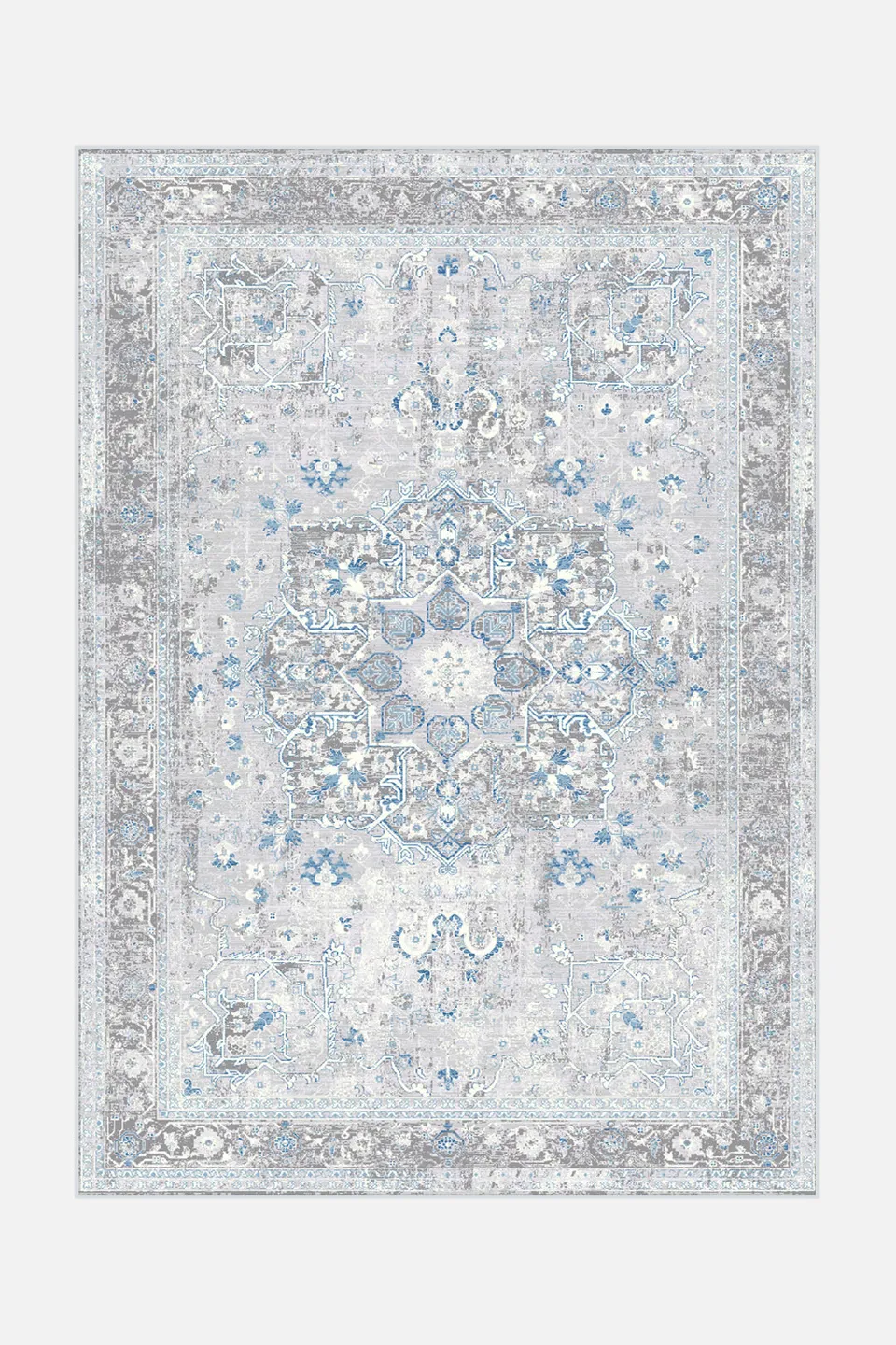 teppana-marie-vintage-teppich-waschbarer-indoor-teppich-in-blau-gr-n-inkl-rutsch image 1
