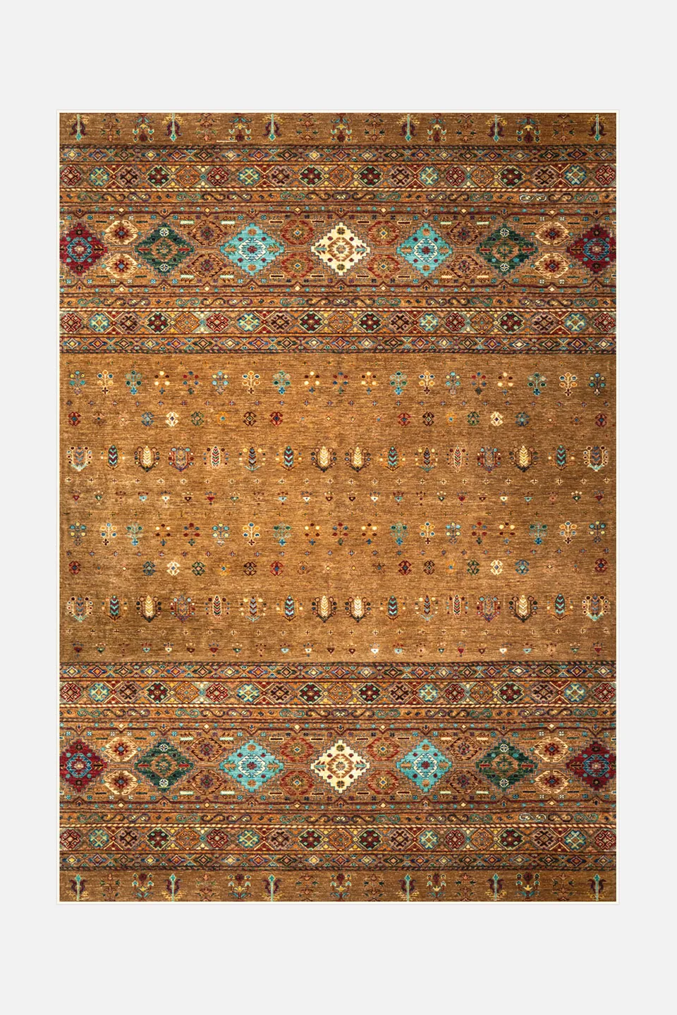 teppana-harleen-zimt-teppich-boho-inndoorteppich-in-beige-natur-waschbar-mit-rut image 1