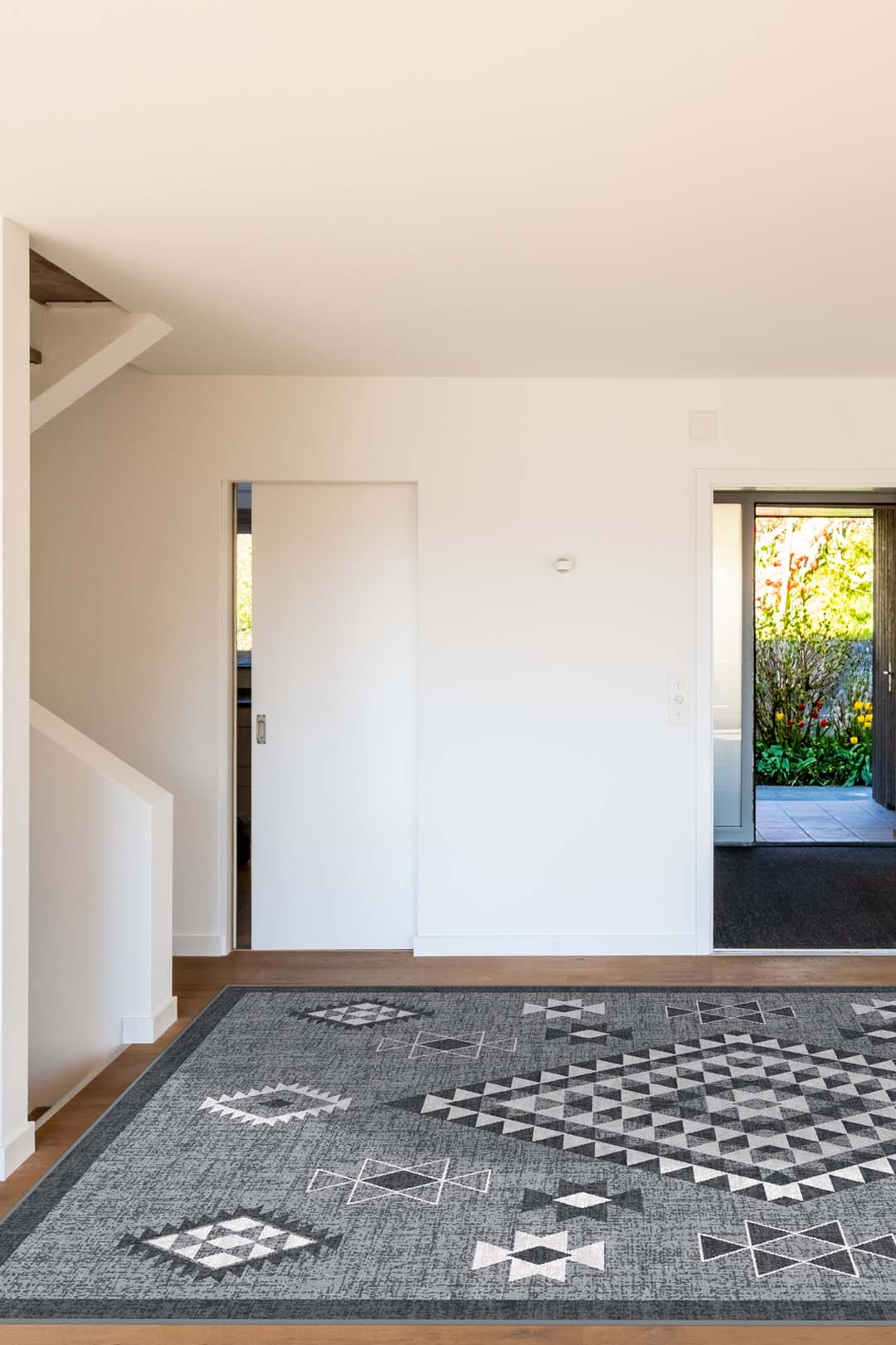 teppana-vera-kiesel-teppich-waschbarer-indoor-teppich-in-grau-silber-mit-dunkelg image 4