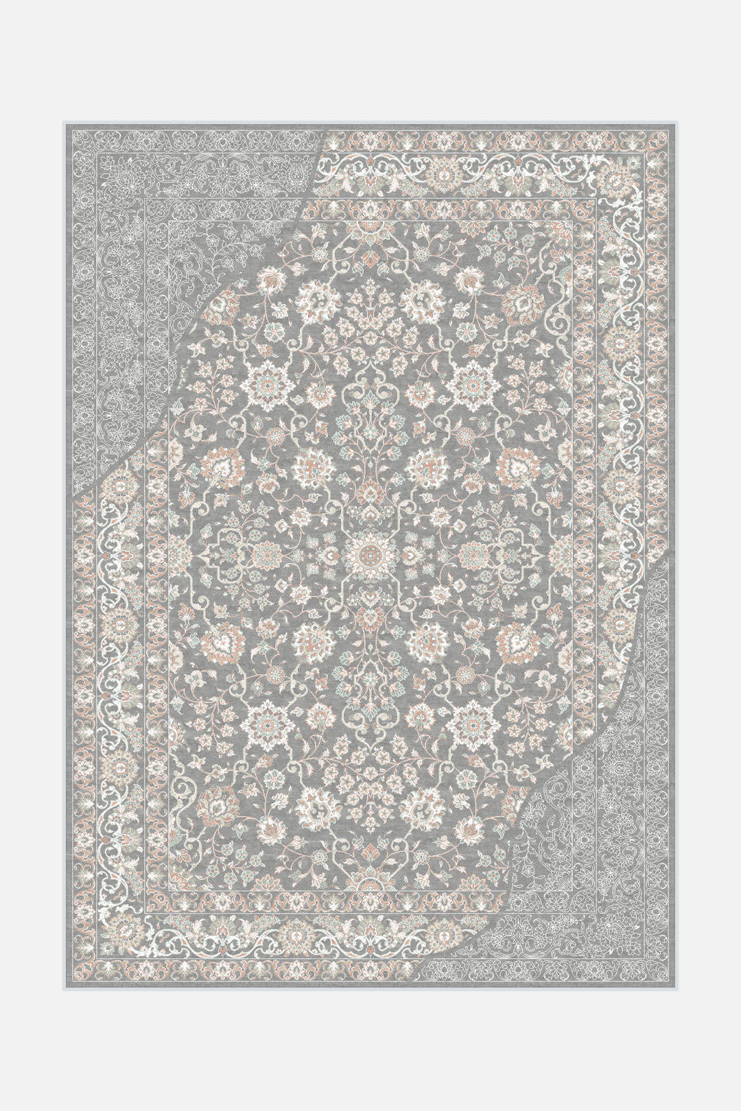 teppana-finja-hellgrau-teppich-waschbarer-designer-teppich-hellgrau-grau-silber- image 1