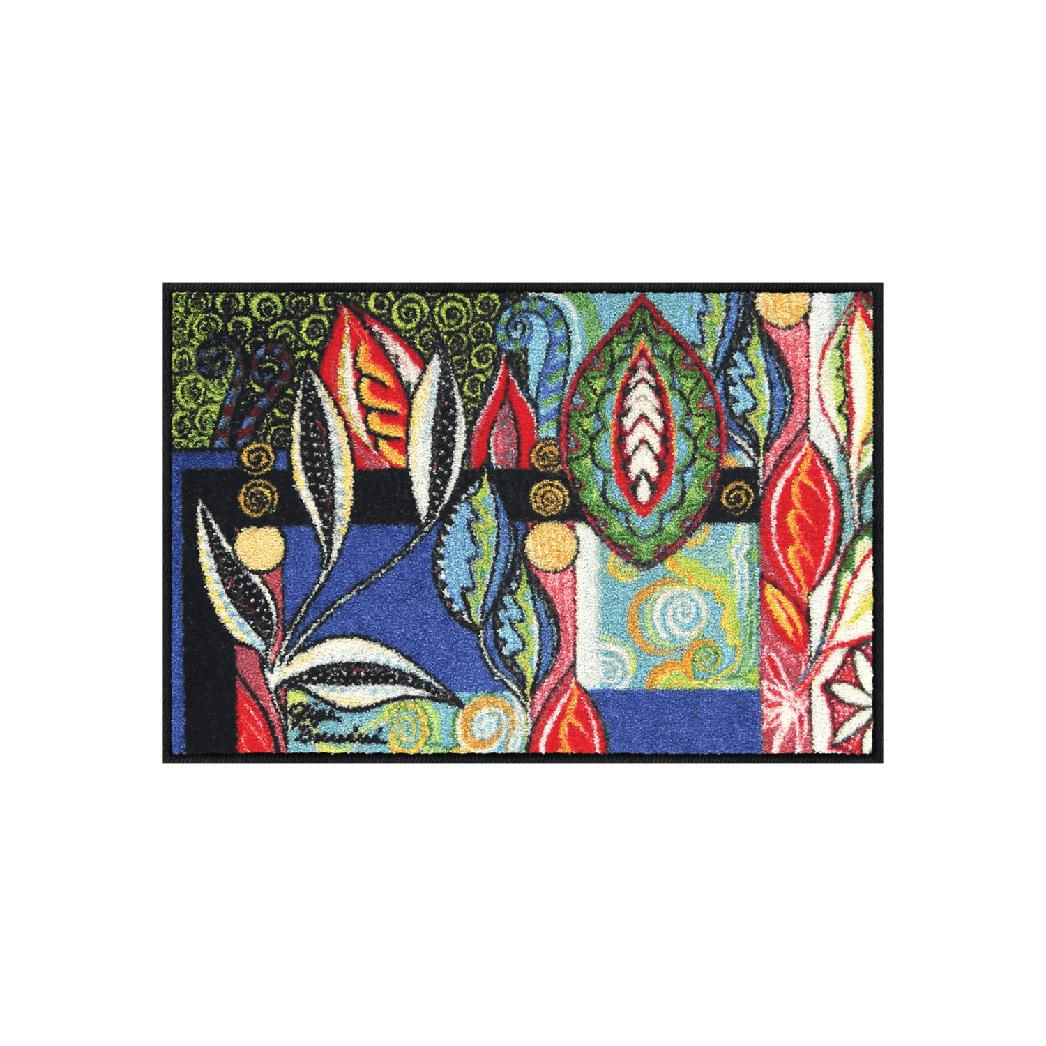 salonloewe-foglie-nel-vento-eingangsmatte-50-x-75-cm-blau-rot-gr-n-waschbare-fu- image 1