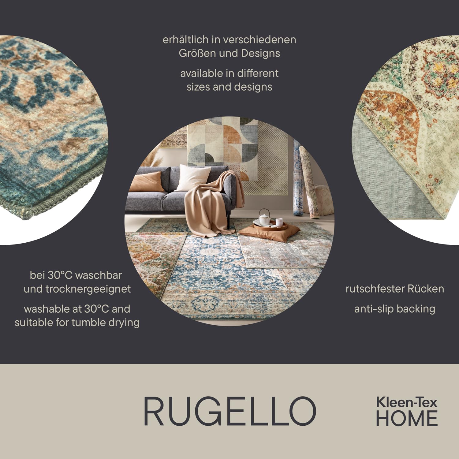 kleen-tex-home-rugello-lumo-teppich-120x180-cm-beige-waschbar-f-r-innen image 4