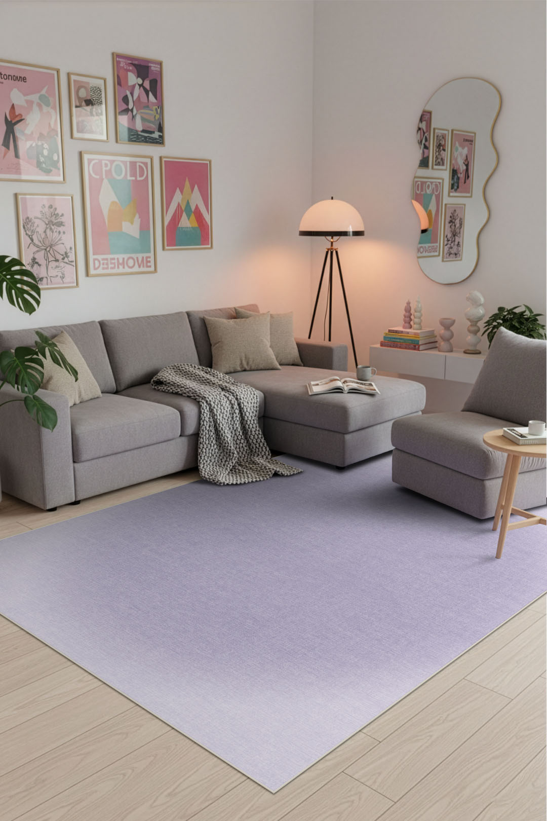 teppana-aura-lavendel-teppich-waschbarer-designer-teppich-in-lavendel-inkl-rutsc image 4