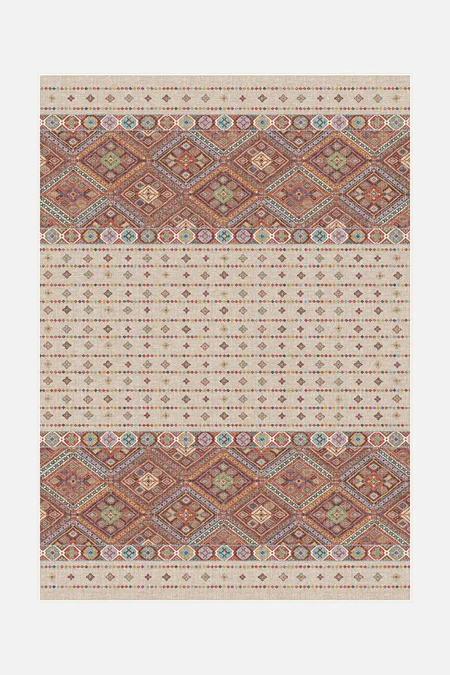 teppana-leila-bunt-teppich-waschbarer-mehrfarben-teppich-im-boho-stil-mit-rutsch image 1