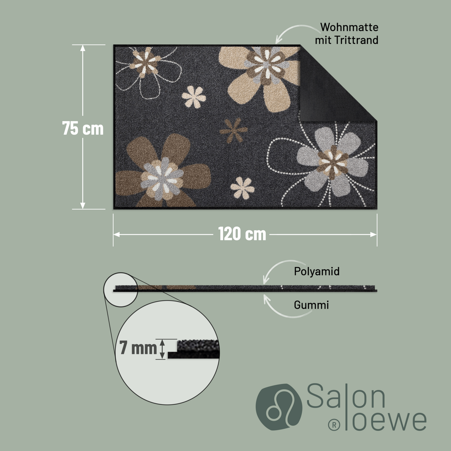 salonloewe-florentina-teppich-75-x-120-cm-floraler-teppich-in-braun-beige-made-i image 4