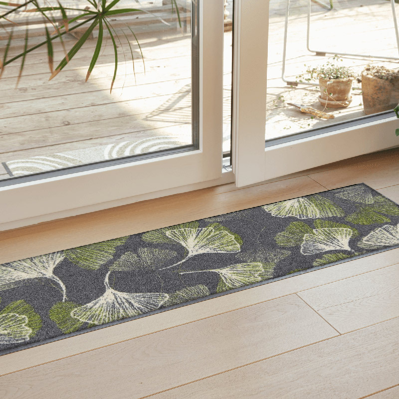 salonloewe-gingko-allover-grey-minimatte-30-x-100-cm-fu-matte-mit-ginkgo-motiv-w image 2