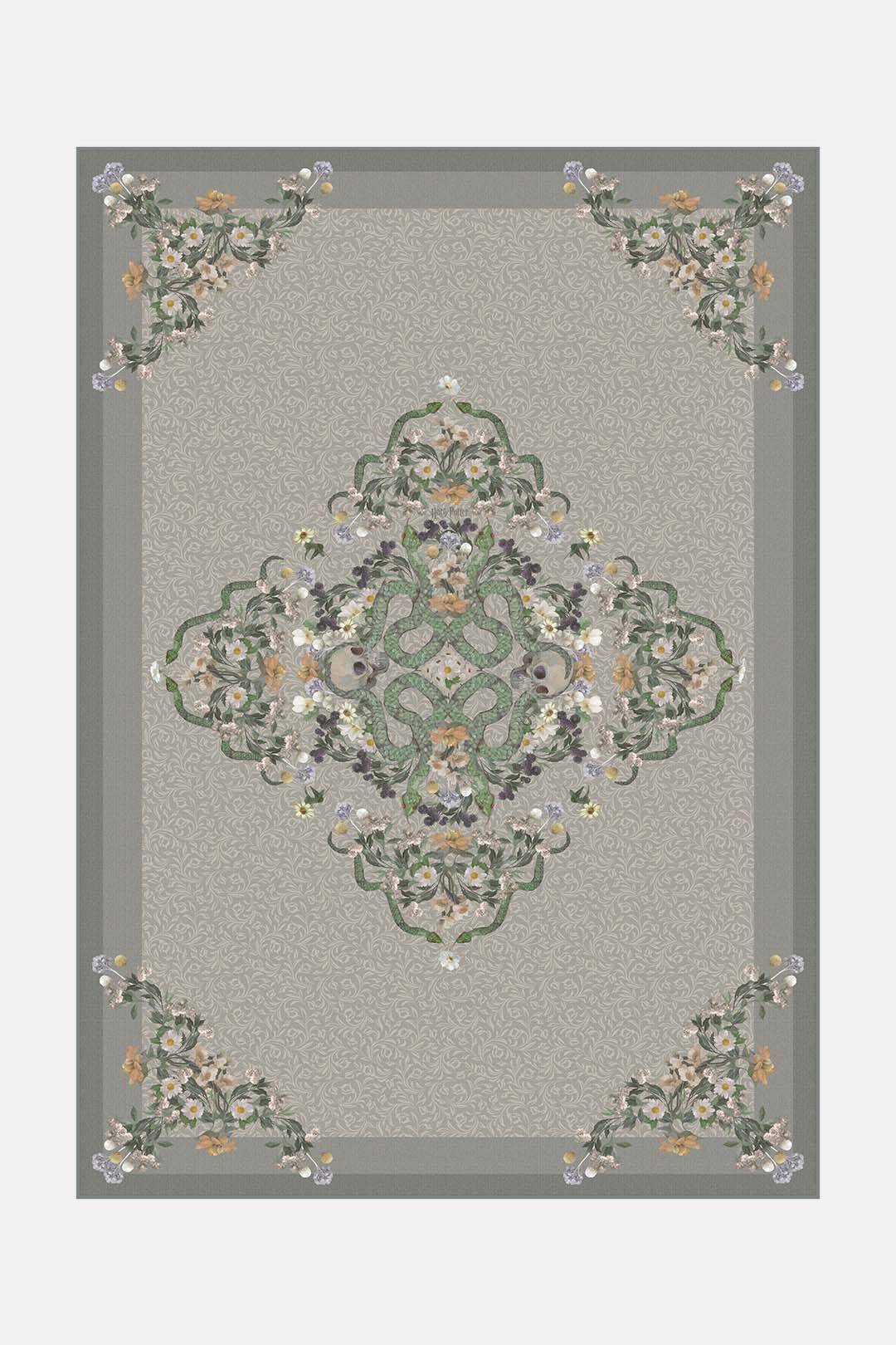 teppana-harry-potter-schlangen-greige-teppich-waschbarer-indoor-teppich image 1