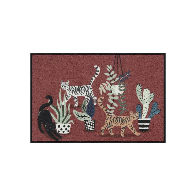 salonloewe-home-alone-eingangsmatte-50-x-75-cm-polyamid-rutschfest-waschbar-katz image 1