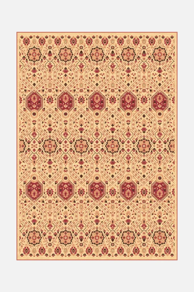 teppana-hangi-orange-teppich-waschbarer-indoor-teppich-gelb-orange-floral-inkl-r image 1