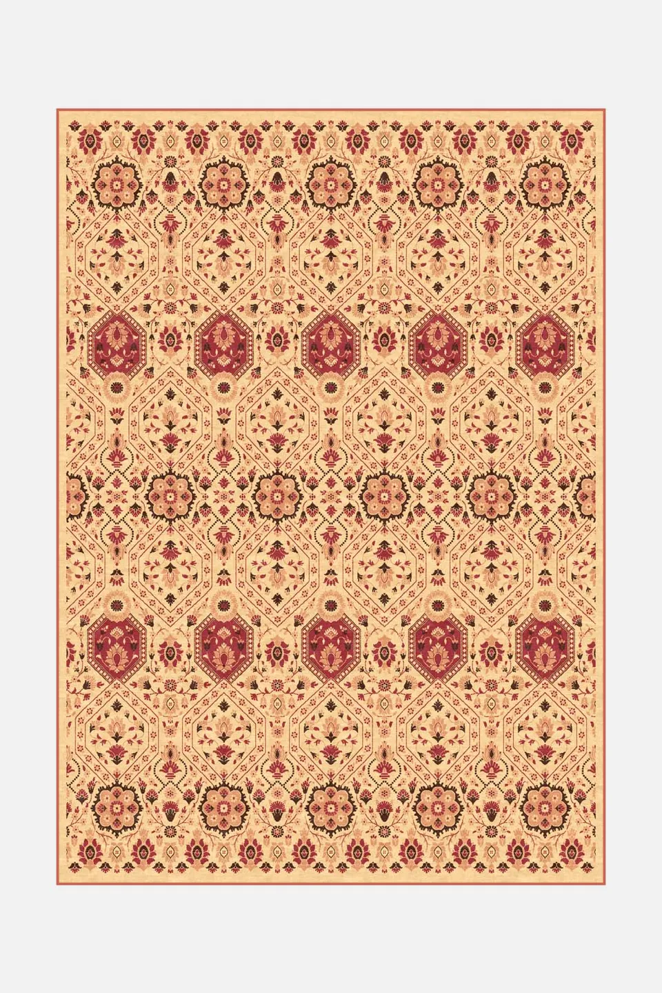teppana-hangi-orange-teppich-waschbarer-indoor-teppich-gelb-orange-floral-inkl-r image 1