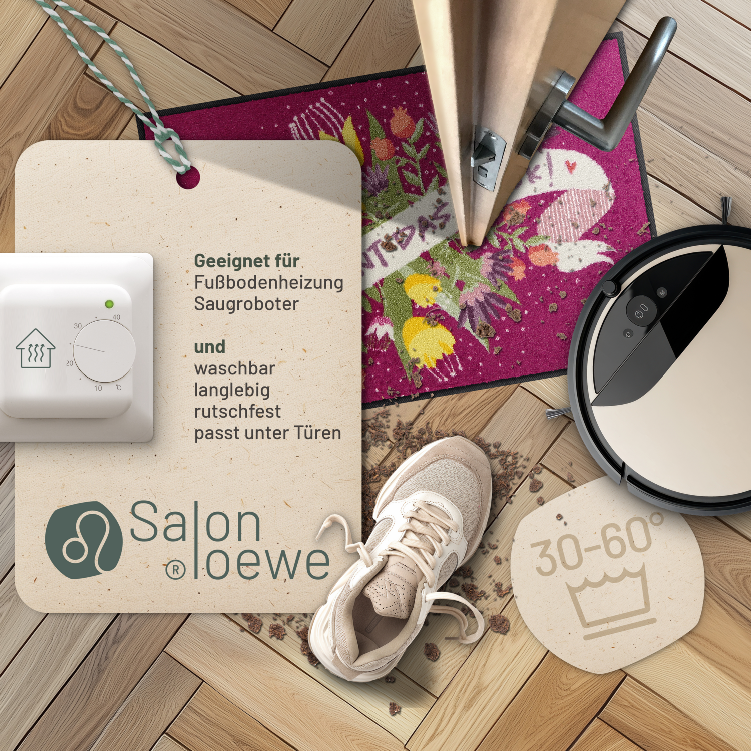 salonloewe-das-gl-ck-eingangsmatte-50-x-75-cm-waschbare-fu-matte-mit-bl-tenmotiv image 3