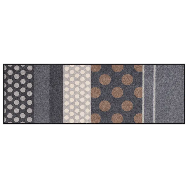 salonloewe-glamour-dots-grau-teppich-60-x-180-cm-waschbarer-l-ufer-mit-punktmust image 1