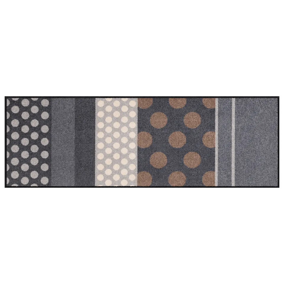 salonloewe-glamour-dots-grau-teppich-60-x-180-cm-waschbarer-l-ufer-mit-punktmust image 1