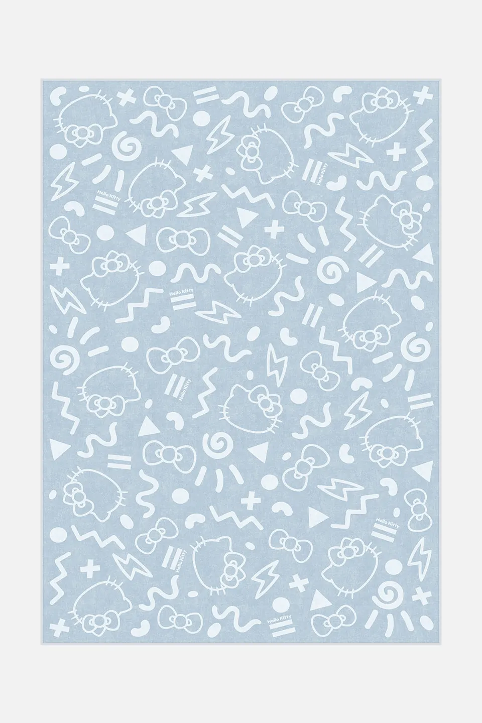 teppana-hello-kitty-comic-rauchblau-teppich-waschbarer-kinderteppich image 1