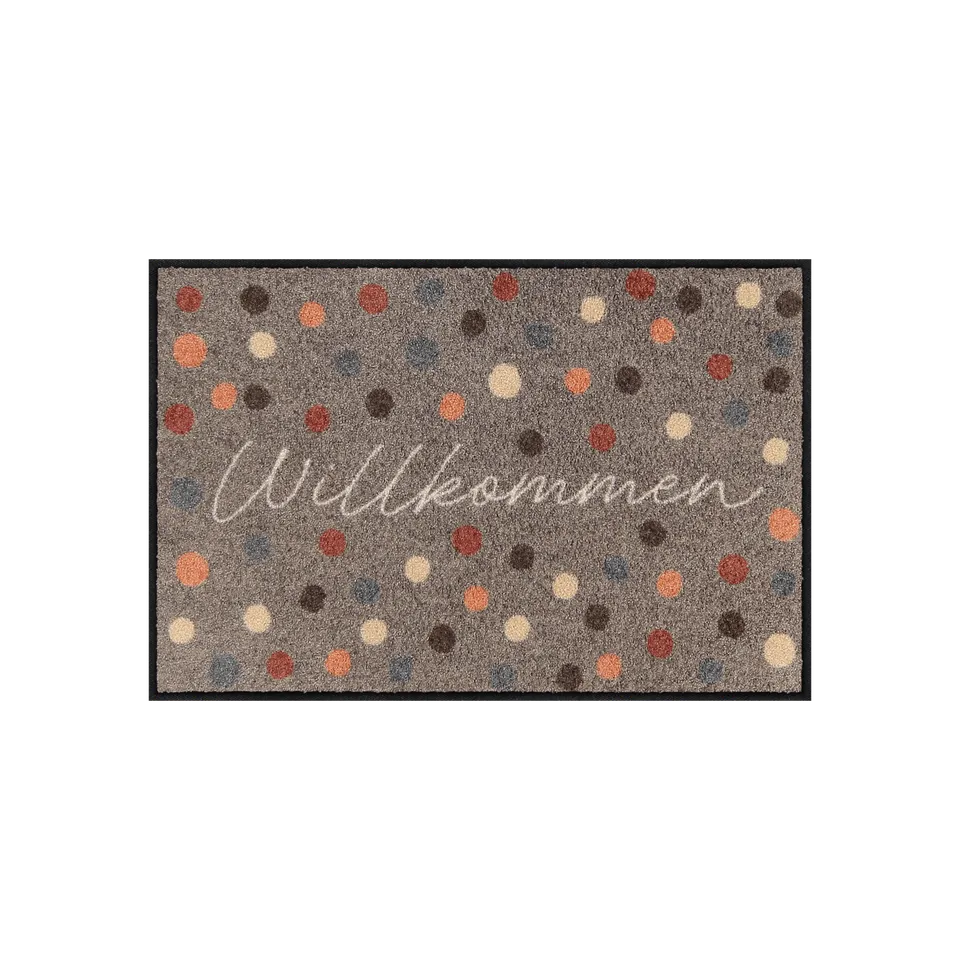 salonloewe-willkommen-dots-eingangsmatte-50-x-75-cm-punktmuster-mit-willkommensg image 1
