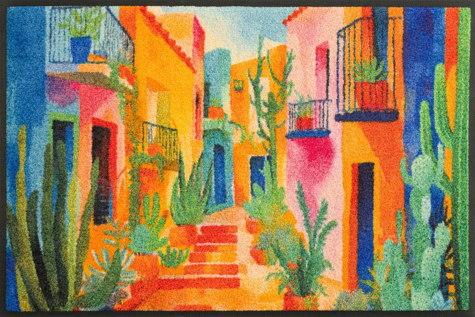 wash-dry-design-fu-matte-casas-de-colores-50x75-cm-waschbare-sauberlaufmatte-f-r image 1