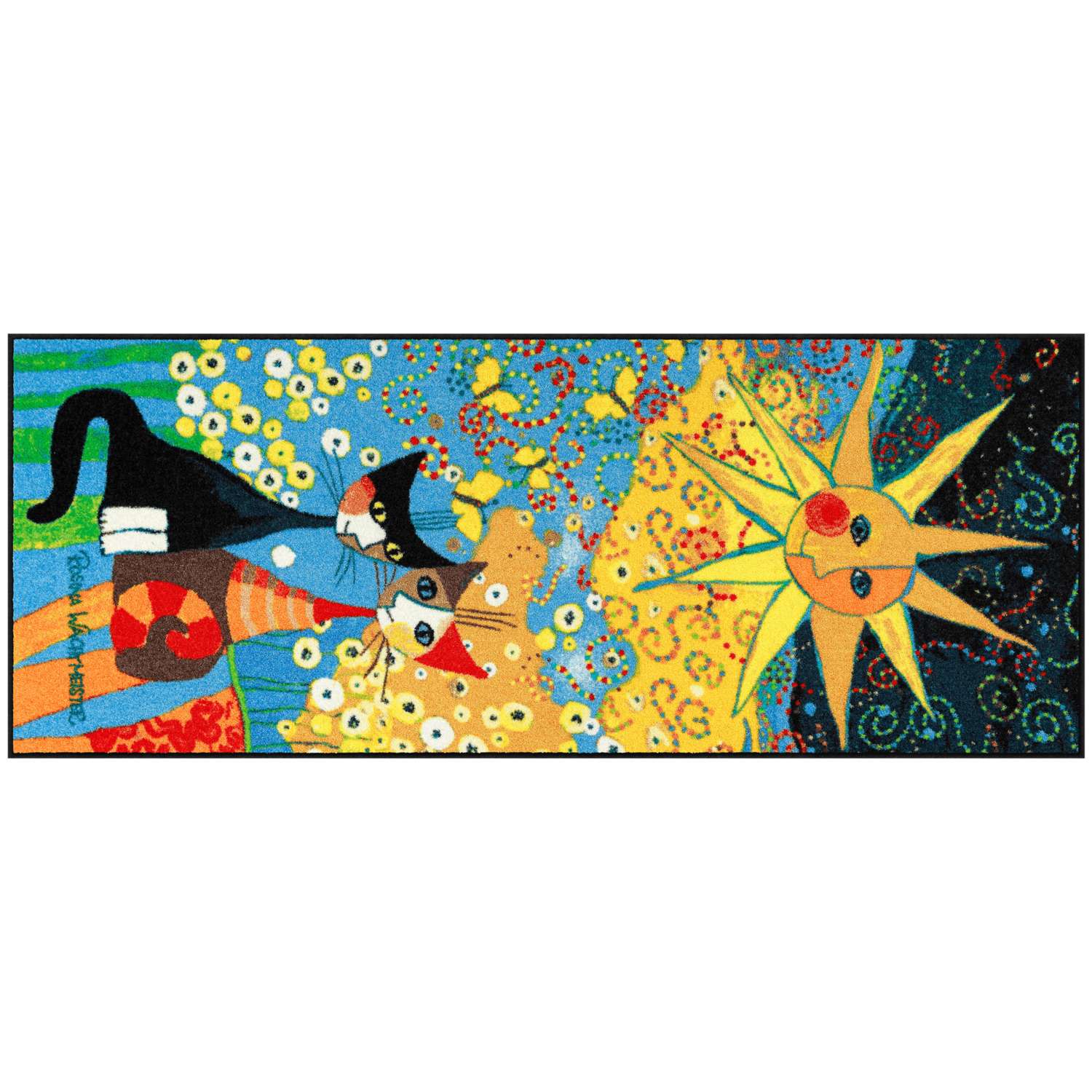 salonloewe-la-dolce-vita-l-ufer-75-x-190-cm-waschbare-t-rmatte-mit-katzen-motiv- image 1