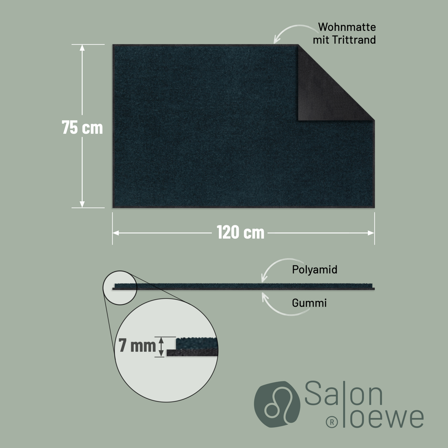 salonloewe-blaupetrol-halb-rund-schmutzfangmatte-75-x-120-cm-meliert-polyamid-ru image 3