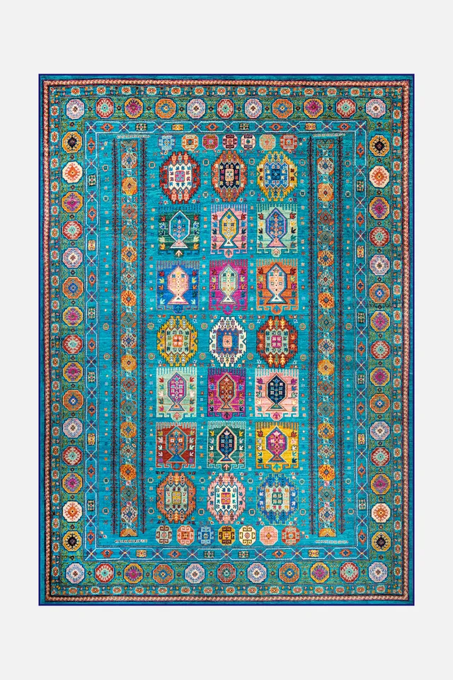 teppana-soraya-labra-teppich-waschbar-blau-marokkanisch image 1