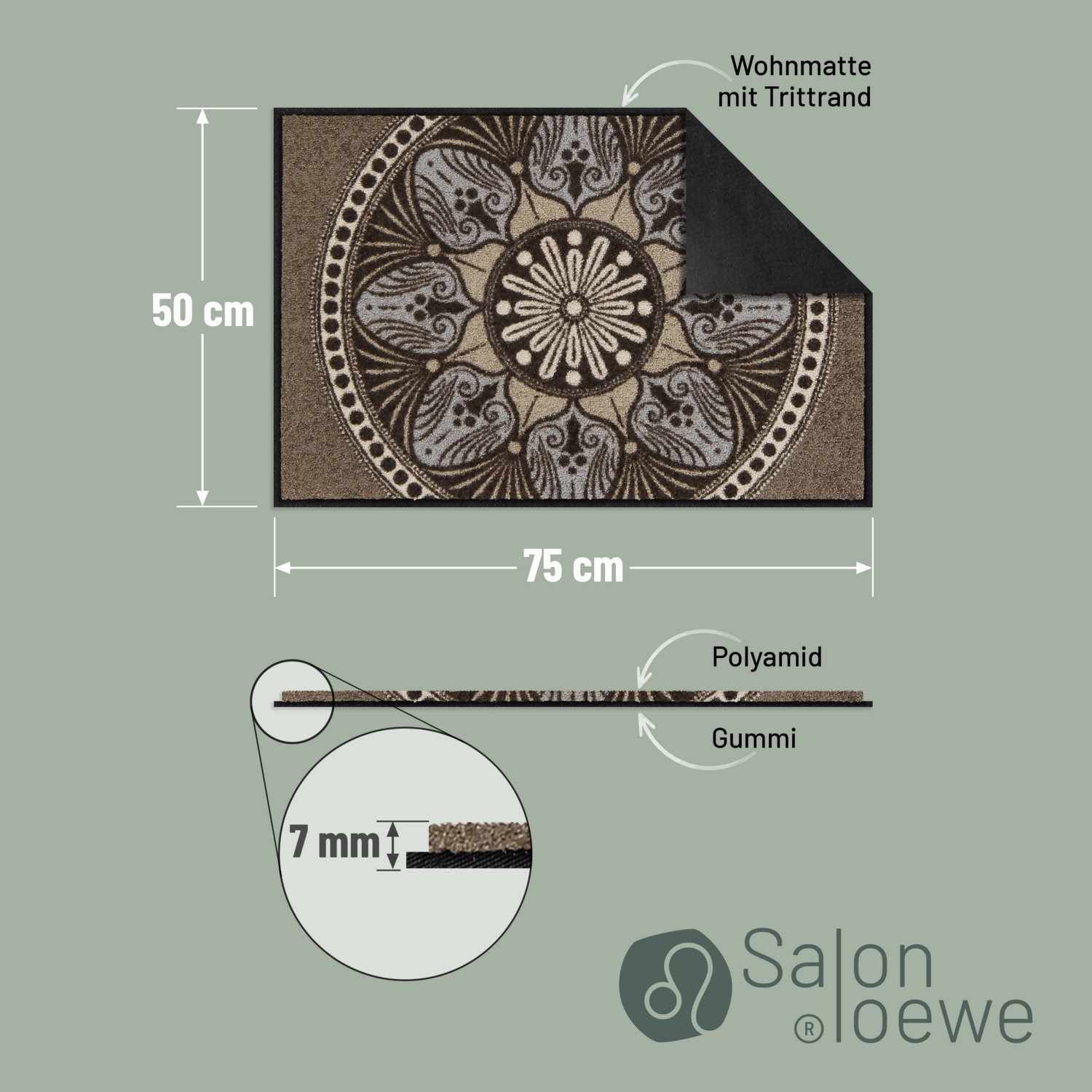 salonloewe-yara-taupe-l-ufer-50-x-75-cm-polyamid-rutschfest-waschbar-mandala-mus image 4