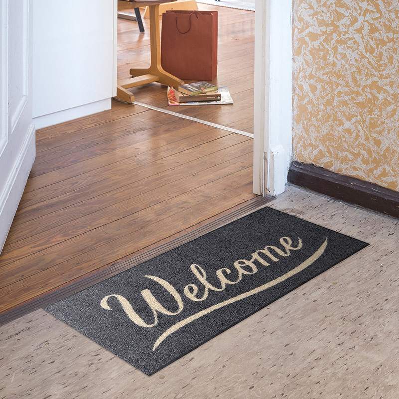 salonloewe-simply-welcome-grey-minimatte-30-x-75-cm-elegante-fu-matte-mit-willko image 2
