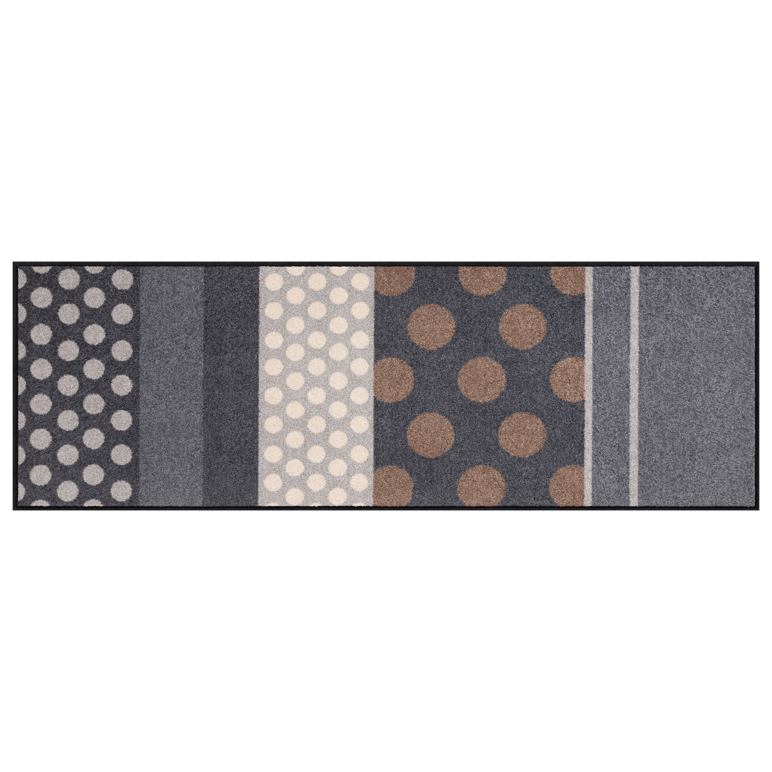 salonloewe-glamour-dots-grau-teppich-60-x-180-cm-waschbarer-l-ufer-mit-punktmust image 1