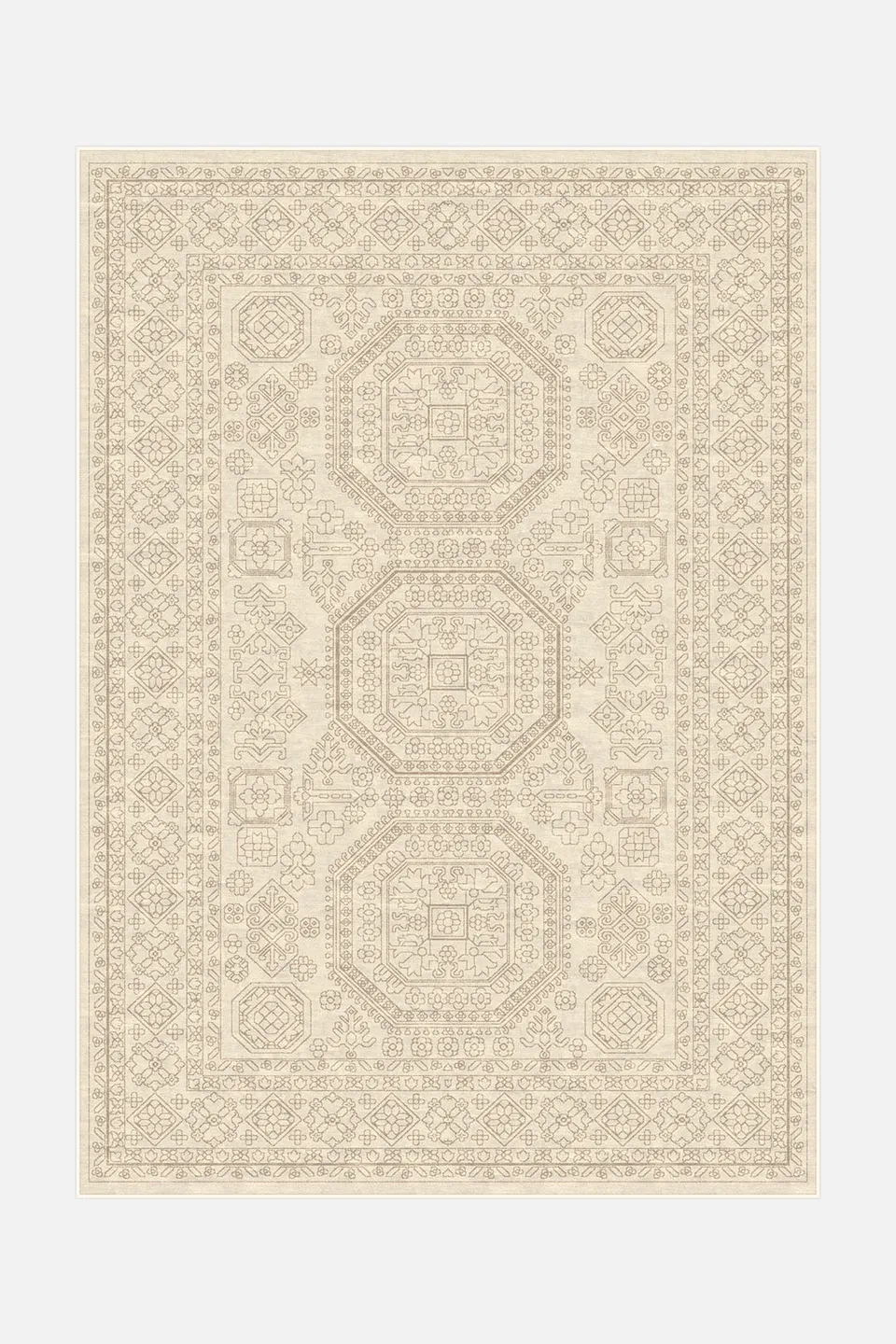 teppana-livia-creme-teppich-waschbar-mit-rutschmatte image 1