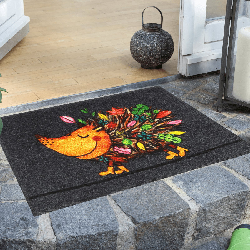 salonloewe-funky-hedgy-eingangsmatte-50-x-75-cm-waschbare-schmutzfangmatte-mit-i image 2
