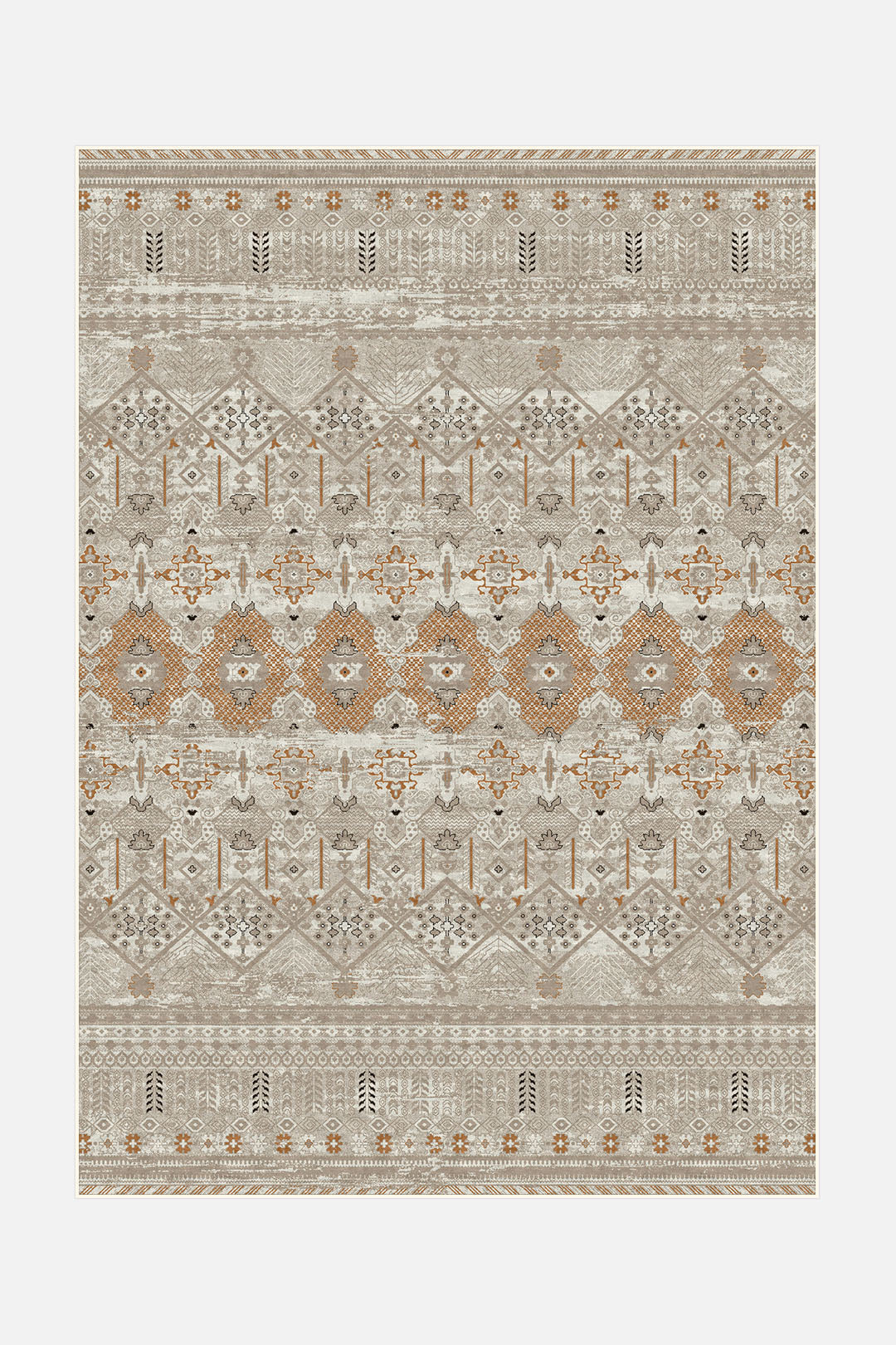 teppana-nele-taupe-teppich-waschbarer-marokkanisch-boho-teppich-braun-taupe-crem image 1