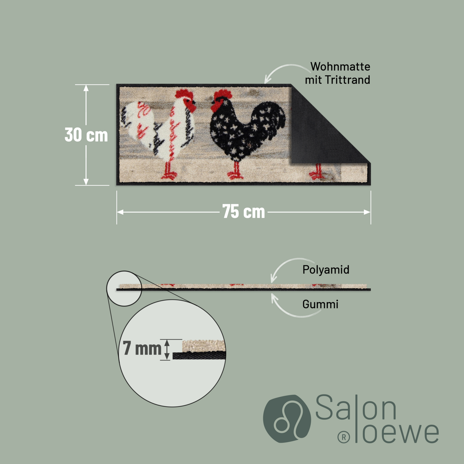 salonloewe-classic-chicks-minimatte-30-x-75-cm-fu-matte-mit-hahn-design-polyamid image 4