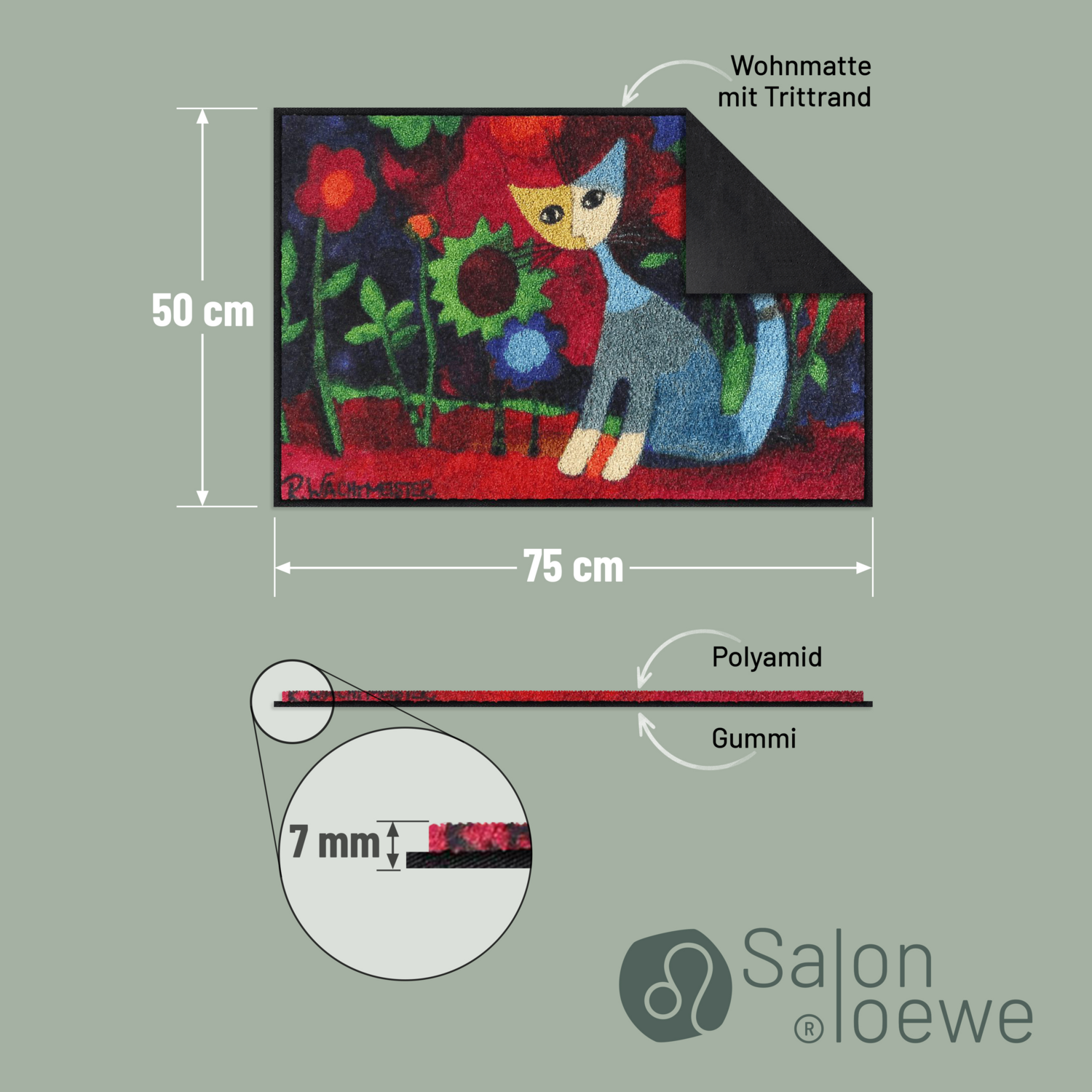 salonloewe-mar-eingangsmatte-50-x-75-cm-bunt-mit-katzenmotiv image 4
