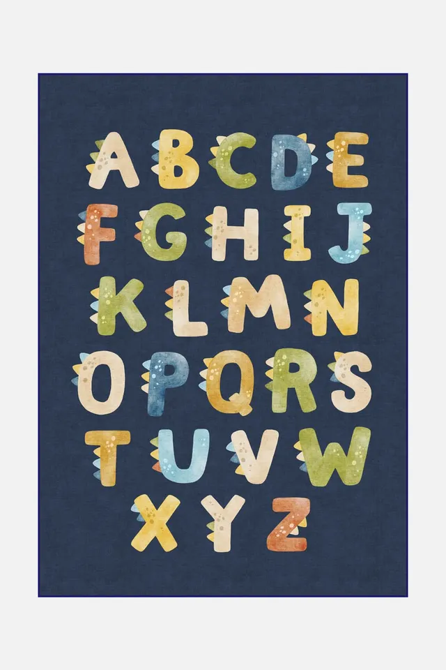 teppana-dino-alphabet-teppich-waschbarer-kinderteppich-blau-mehrfarbig image 1