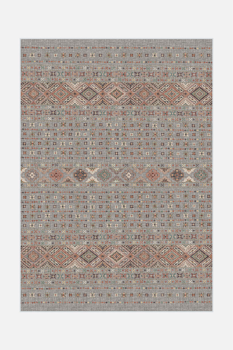 teppana-noura-graphit-waschbarer-teppich-boho-geometrisch image 1