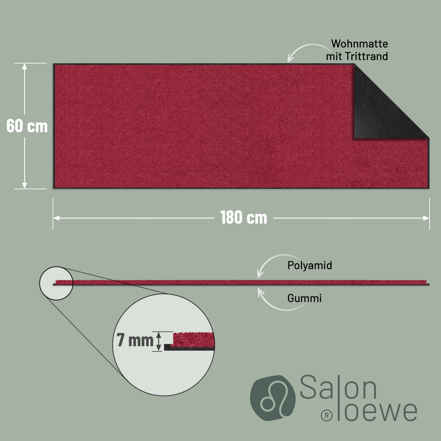 salonloewe-weinrot-teppich-60-x-180-cm-langlebiger-l-ufer-in-burgunderrot-mit-ru image 4