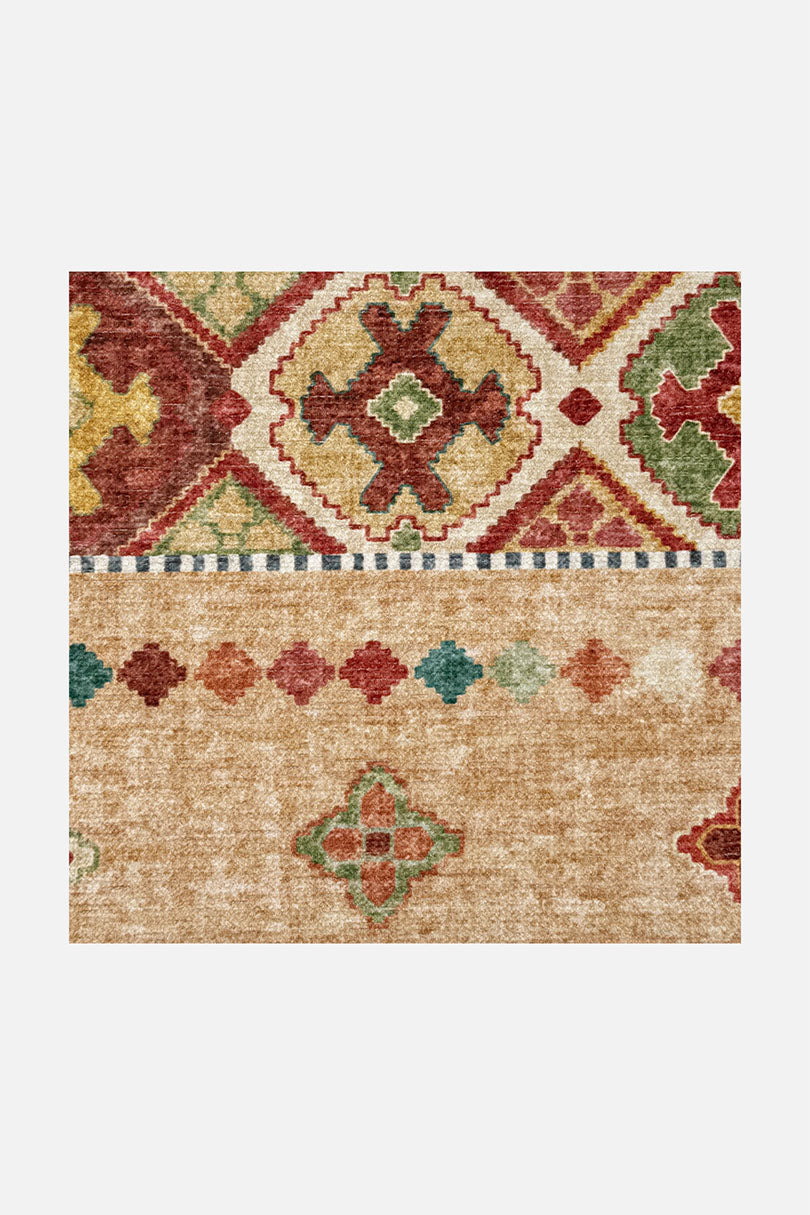 teppana-leila-karneol-teppich-waschbarer-boho-teppich-in-gelb-orange-geometrisch image 3