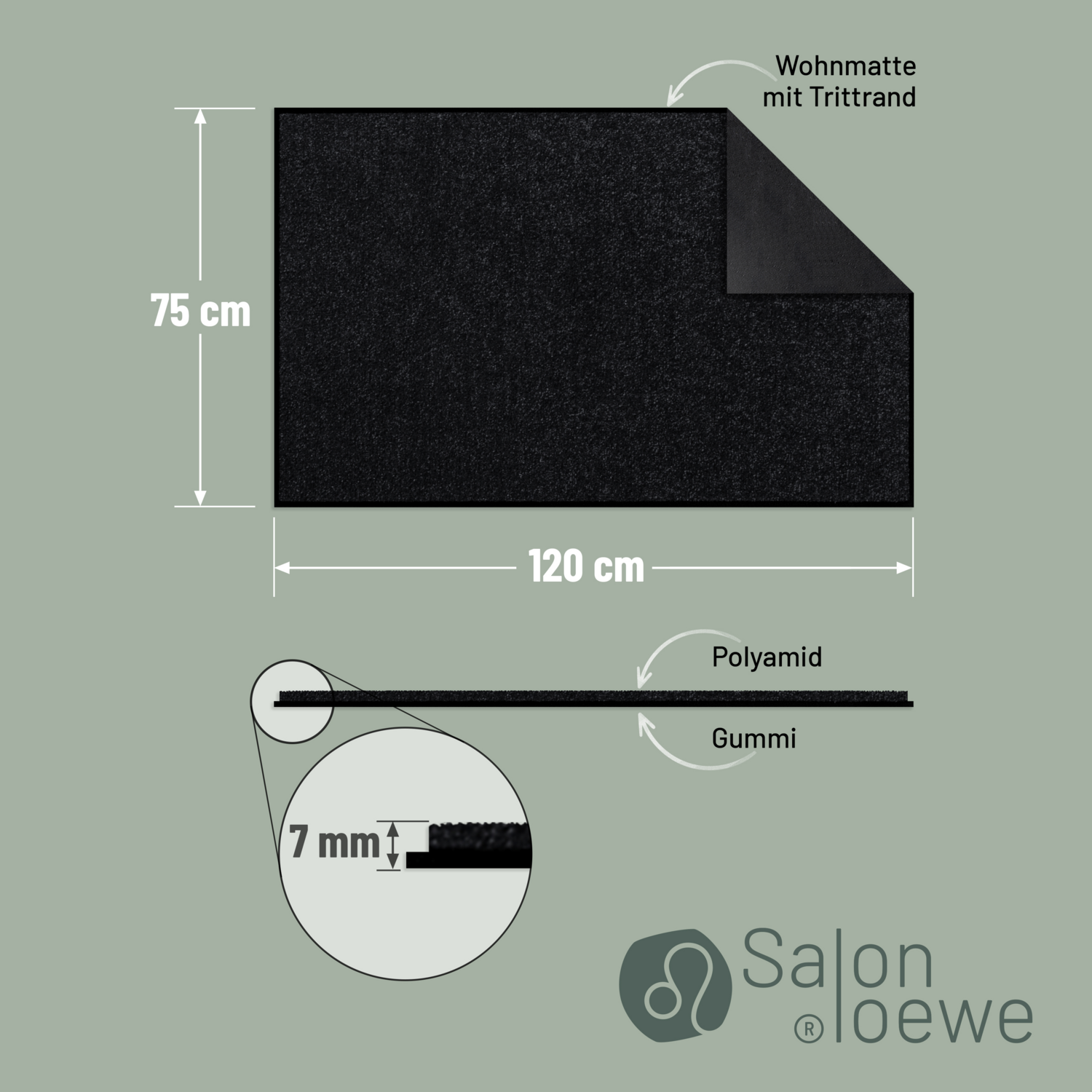 salonloewe-schwarz-l-ufer-75-x-120-cm-waschbarer-trocknergeeigneter-uni-l-ufer image 3