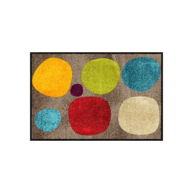 salonloewe-broken-dots-colourful-fu-matte-50-x-75-cm-bunte-punkte-auf-grau-schmu image 1