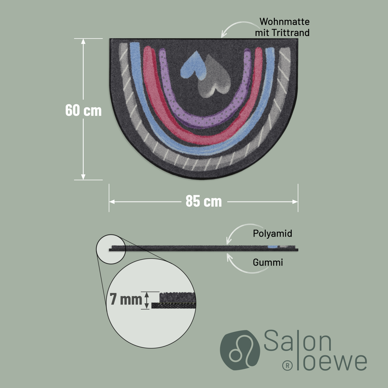 salonloewe-rainbow-hearts-shape-matte-60-x-85-cm-waschbare-herz-designmatte-mit- image 4