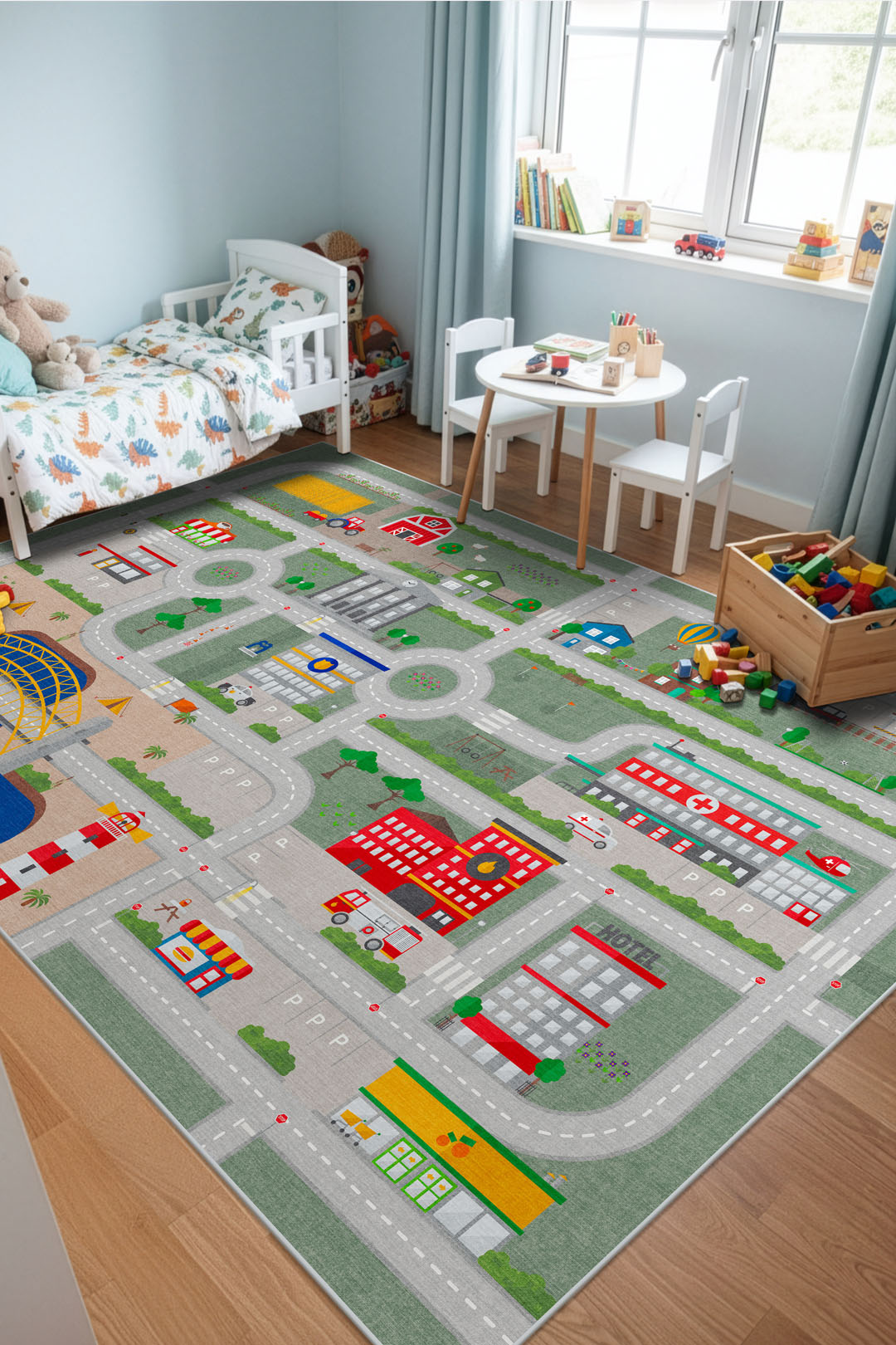 teppana-spielteppich-stra-en-bunt-waschbarer-kinderteppich image 4