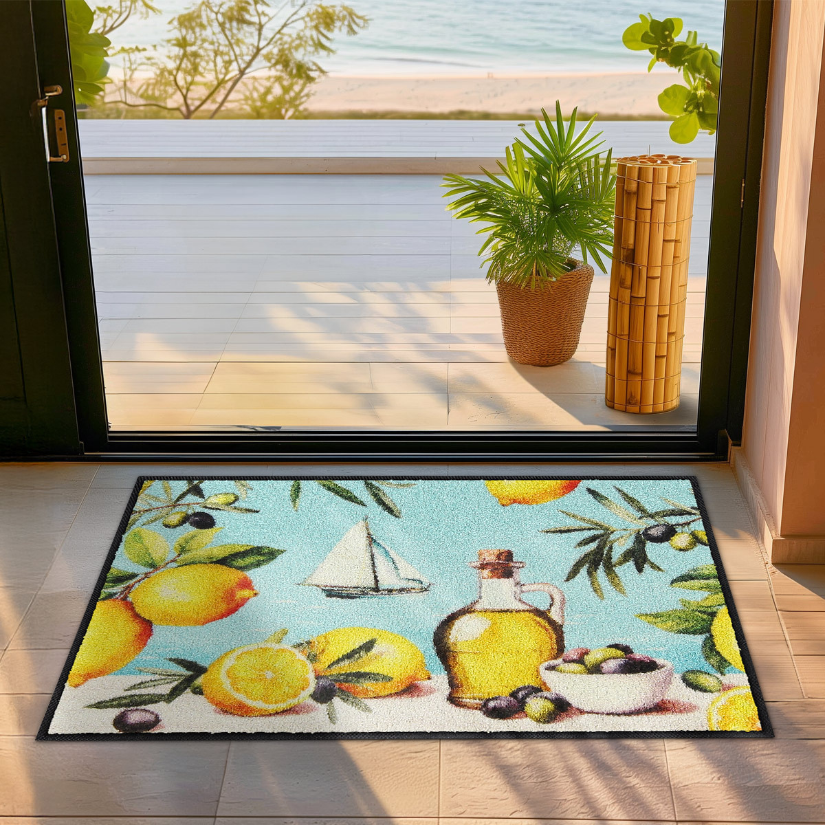 salonloewe-golden-moment-eingangsmatte-50-x-75-cm-waschbare-fu-matte-mit-goldene image 2