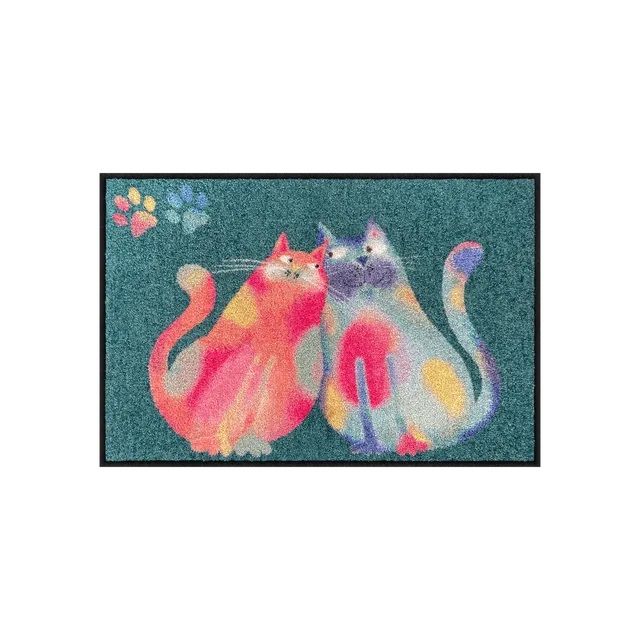 salonloewe-rainbow-cats-eingangsmatte-50-x-75-cm-bunte-waschbare-fu-matte-mit-ka image 1