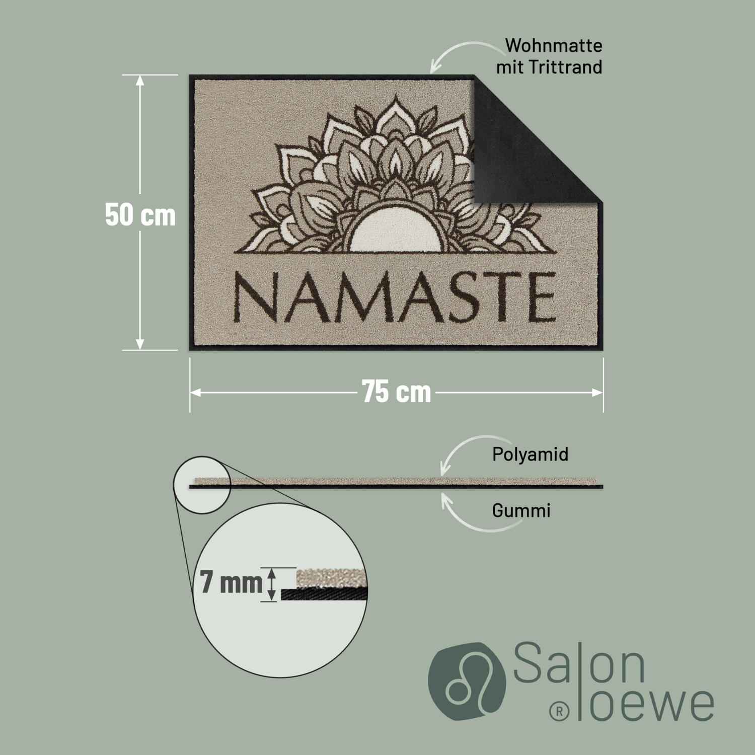 salonloewe-namaste-ornament-eingangsmatte-50-x-75-cm-waschbare-fu-matte-mit-mand image 4