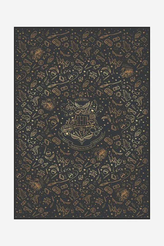 teppana-harry-potter-hogwarts-gold-waschbarer-kinder-teppich image 1