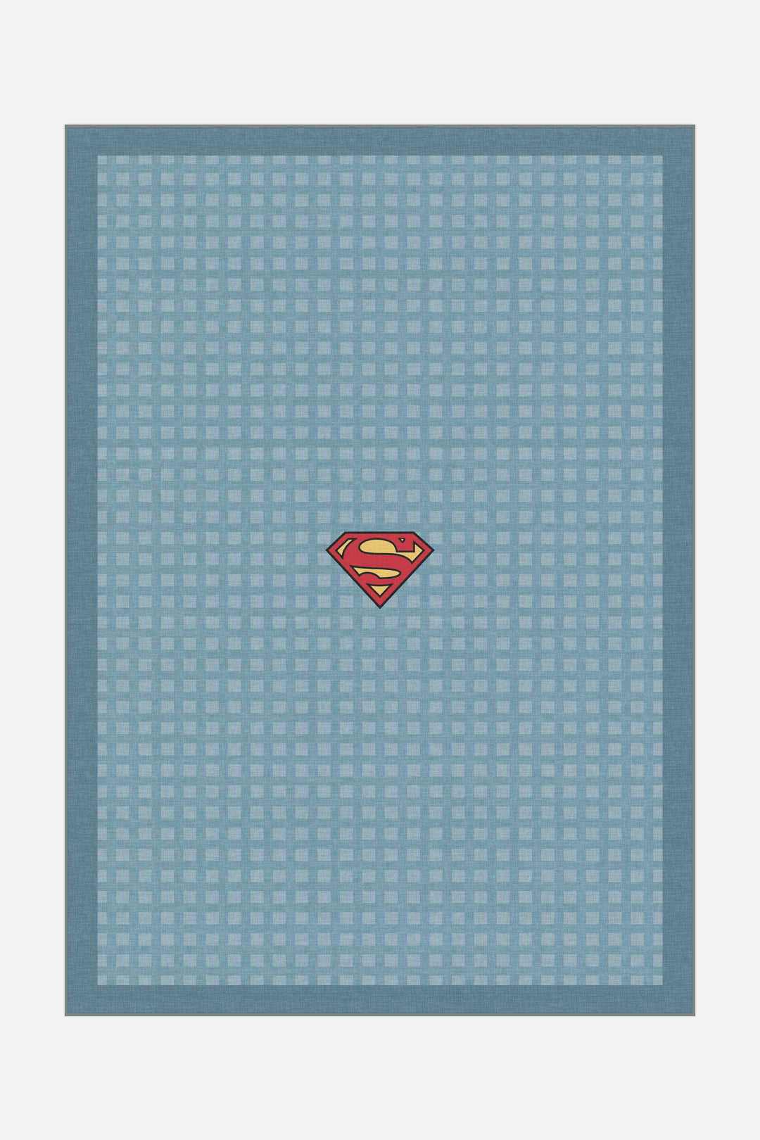 teppana-superman-gitter-blau-waschbarer-kinder-teppich image 1