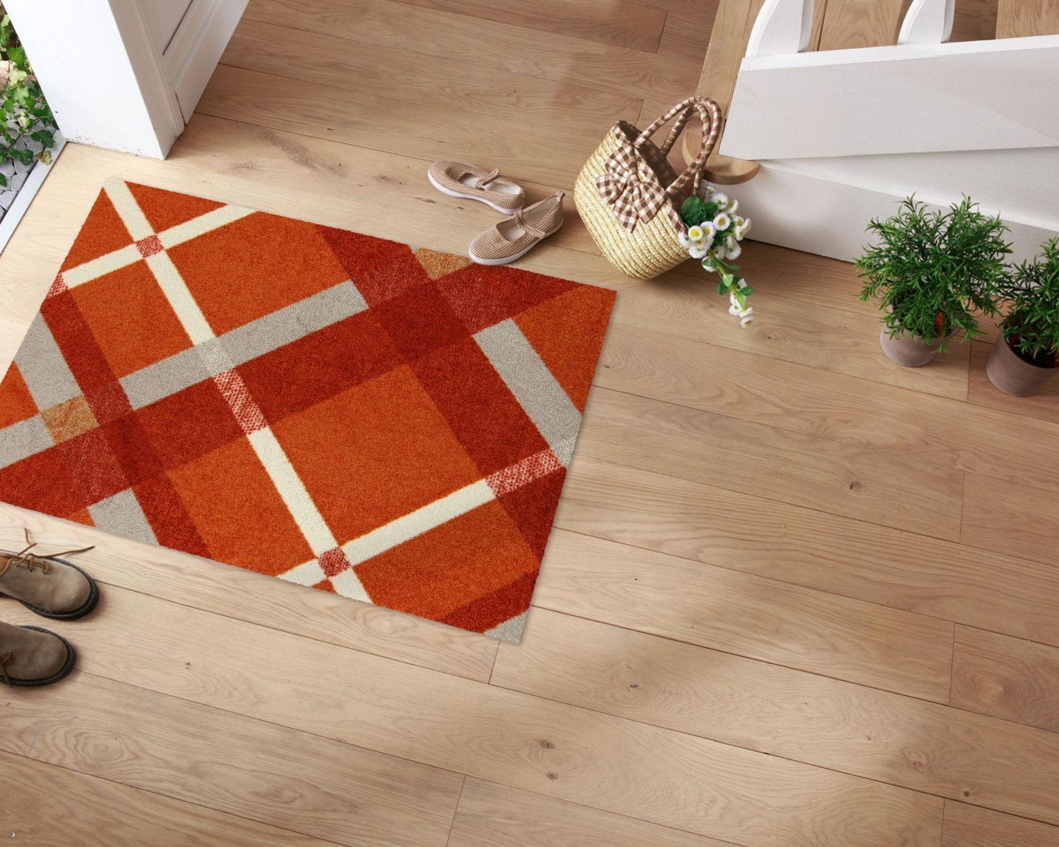 salonloewe-bente-terra-red-teppich-75-x-100-cm-waschbarer-teppich-in-warmem-terr image 2