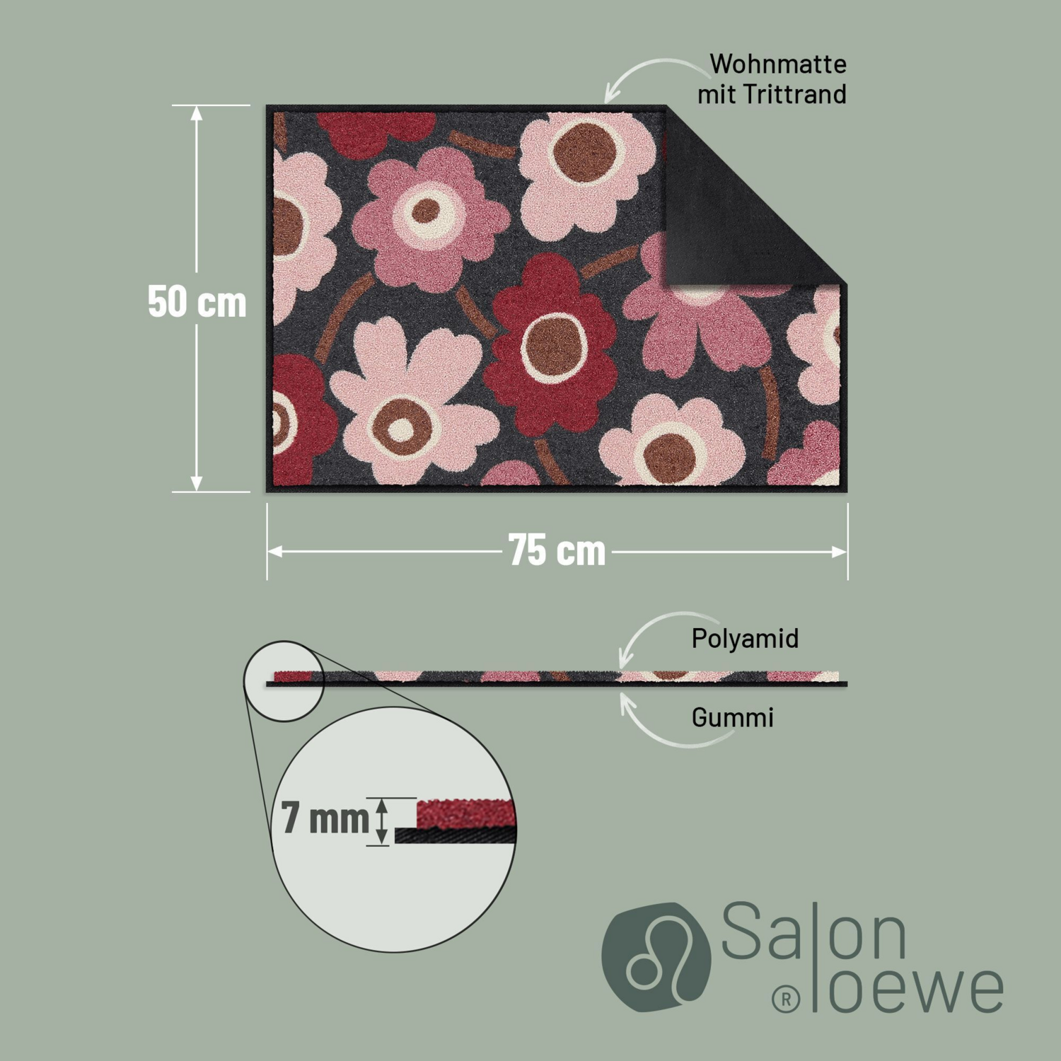 salonloewe-blooming-harmony-eingangsmatte-50-x-75-cm-waschbare-fu-matte-mit-blum image 3